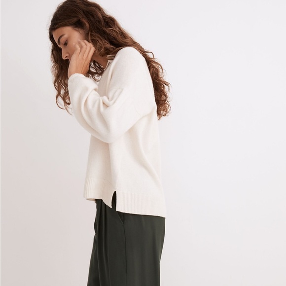 Madewell Pullover Sweater with Striped V Neck size Large - Picture 3 of 5